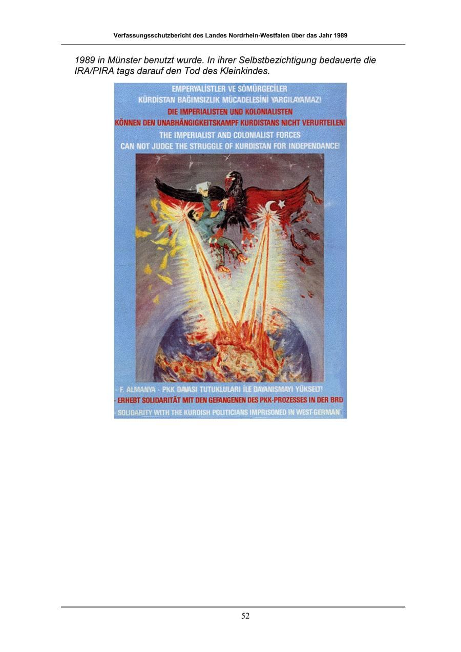 Seite 52 des Verfassungsschutzbericht 1989 Nordrhein-Westfalen