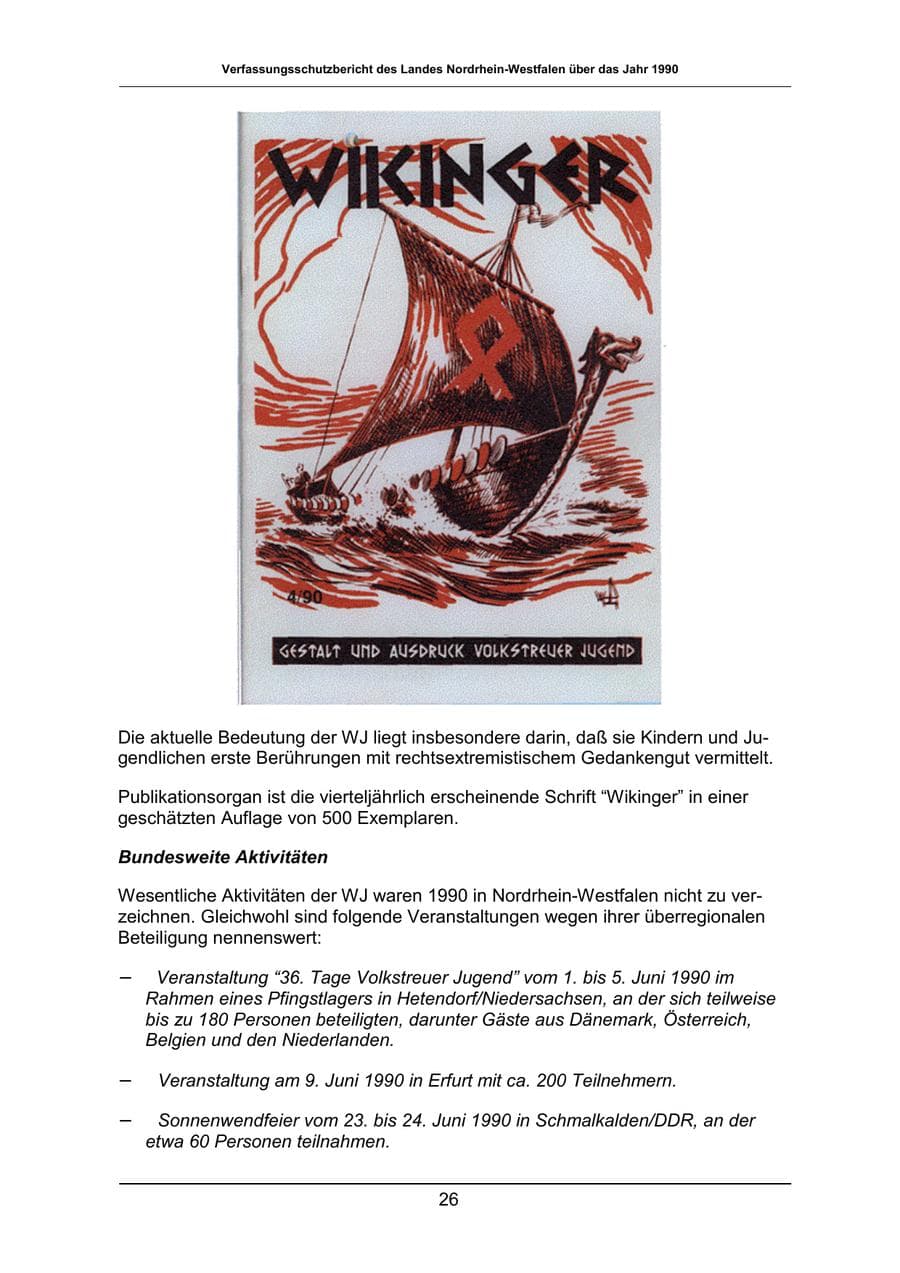 Seite 26 des Verfassungsschutzbericht 1990 Nordrhein-Westfalen