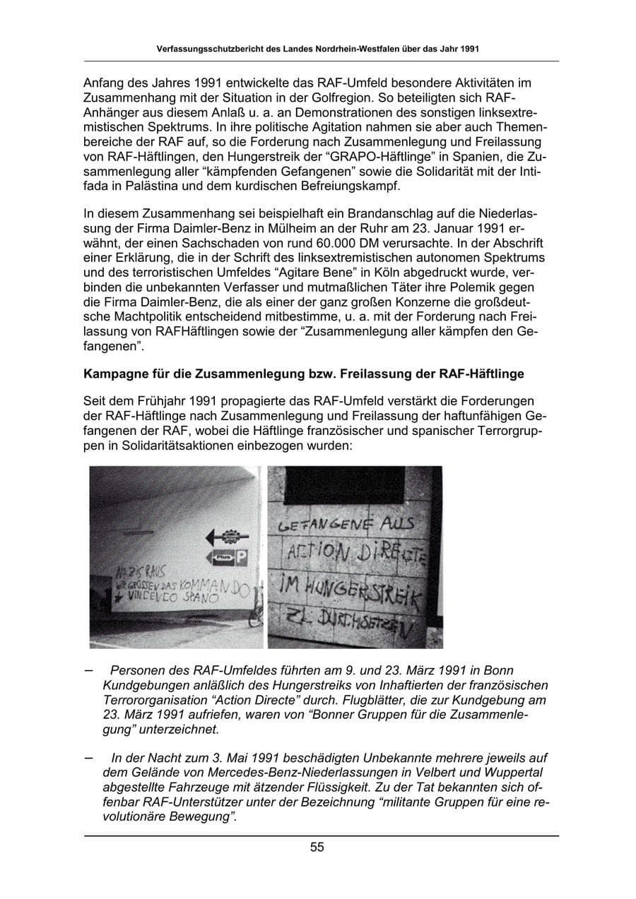 Seite 55 des Verfassungsschutzbericht 1991 Nordrhein-Westfalen