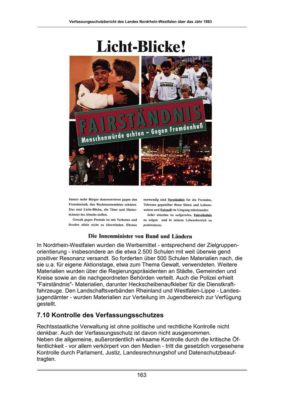 Seite 163 des Verfassungsschutzbericht 1993 Nordrhein-Westfalen