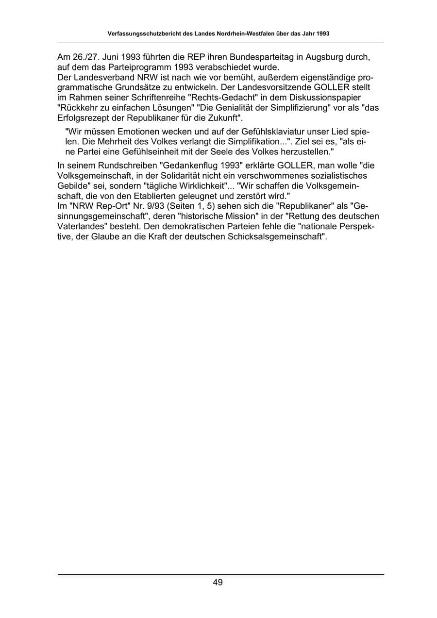 Seite 49 des Verfassungsschutzbericht 1993 Nordrhein-Westfalen