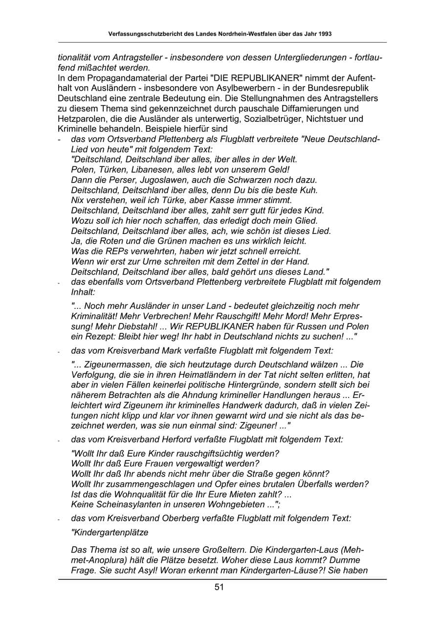 Seite 51 des Verfassungsschutzbericht 1993 Nordrhein-Westfalen