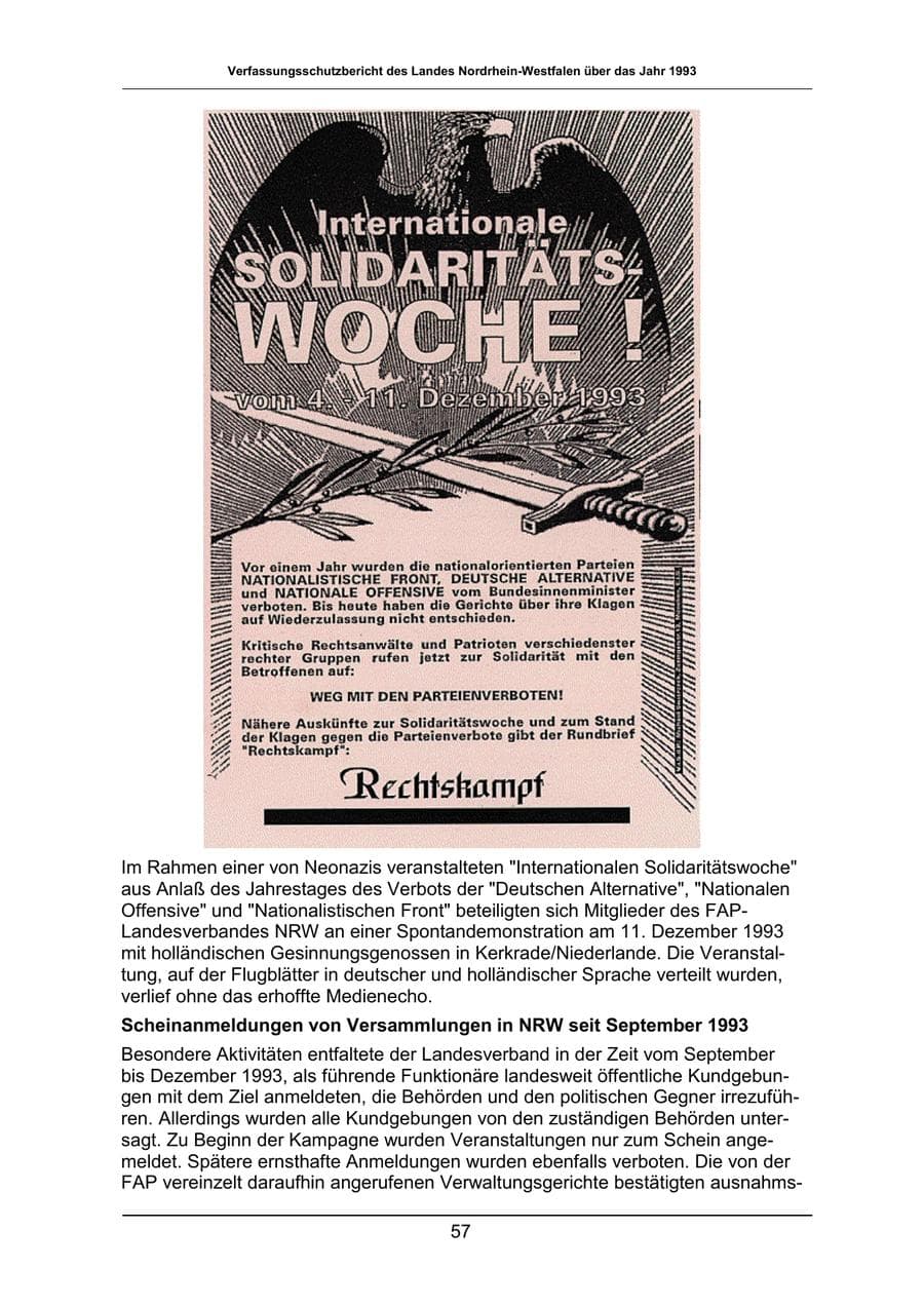 Seite 57 des Verfassungsschutzbericht 1993 Nordrhein-Westfalen