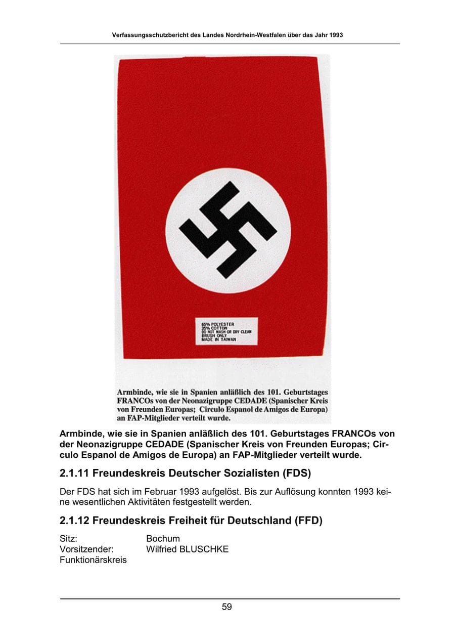 Seite 59 des Verfassungsschutzbericht 1993 Nordrhein-Westfalen