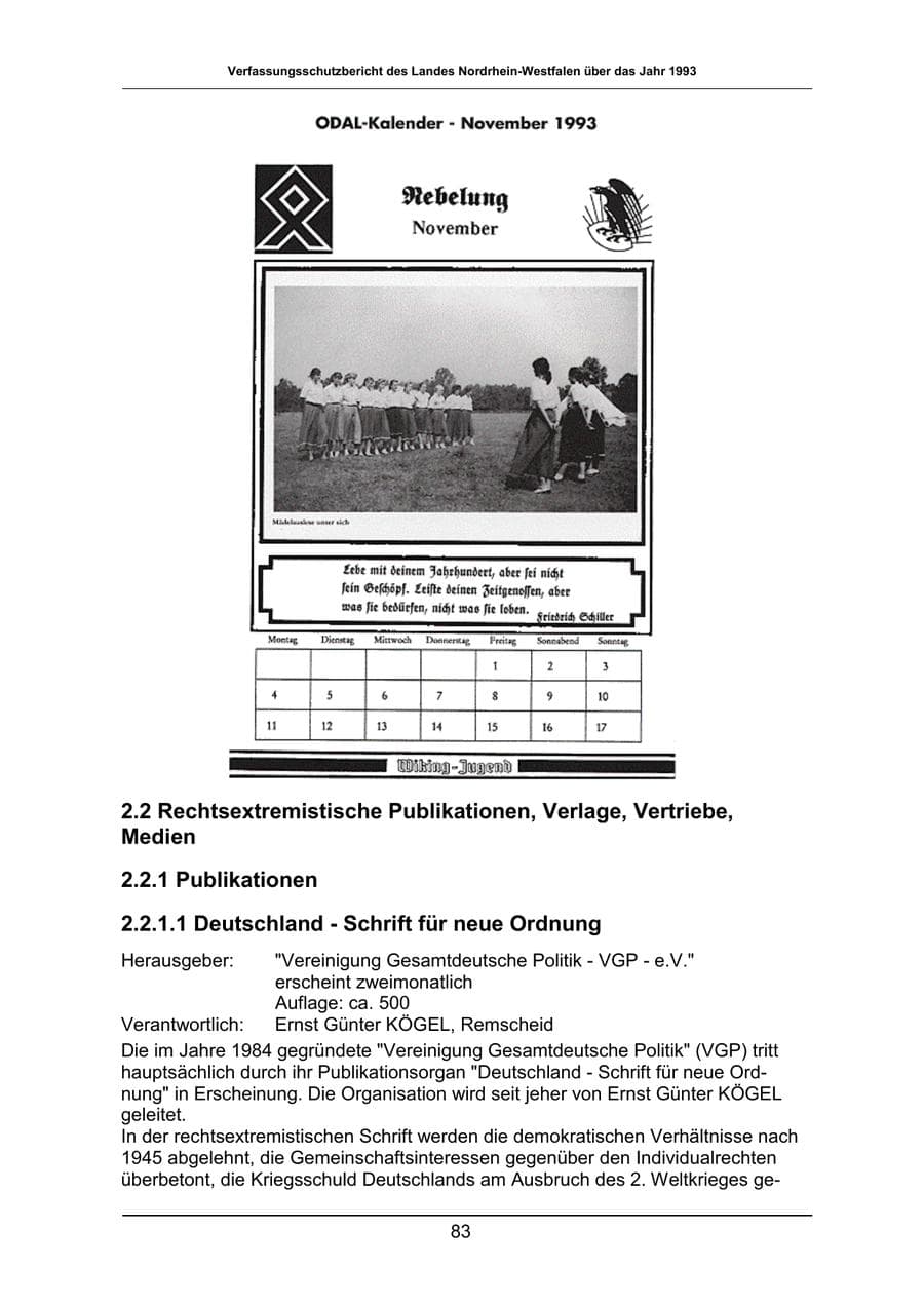 Seite 83 des Verfassungsschutzbericht 1993 Nordrhein-Westfalen