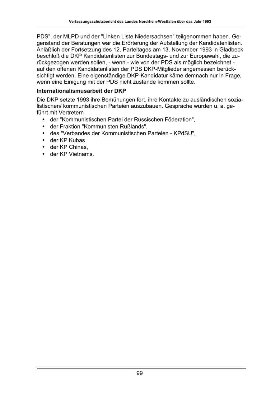 Seite 99 des Verfassungsschutzbericht 1993 Nordrhein-Westfalen