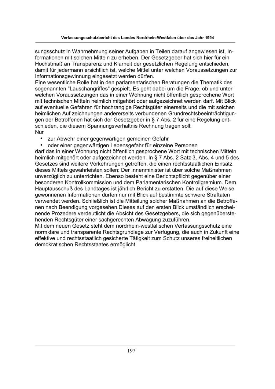 Seite 197 des Verfassungsschutzbericht 1994 Nordrhein-Westfalen