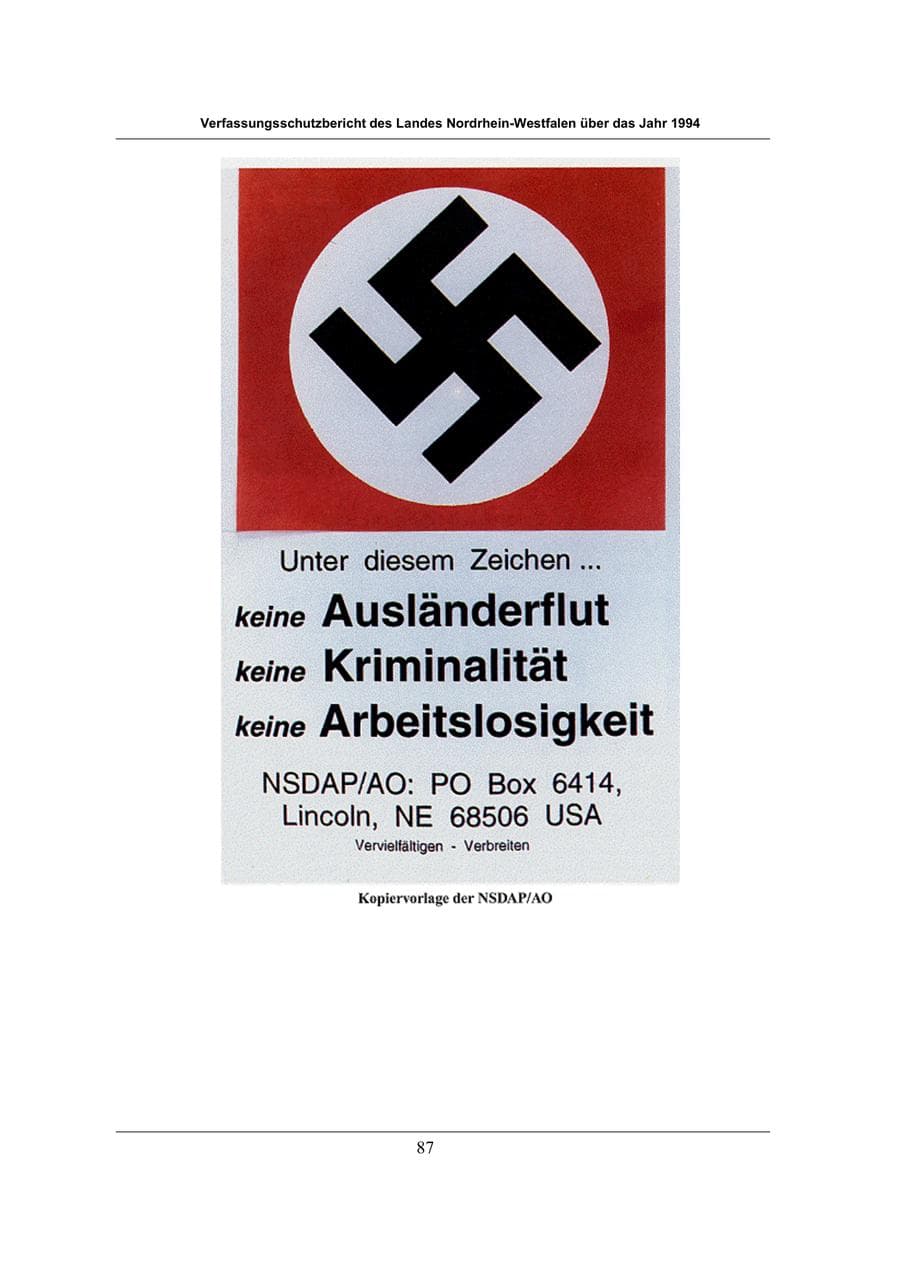 Seite 87 des Verfassungsschutzbericht 1994 Nordrhein-Westfalen
