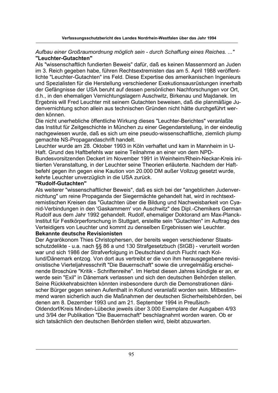 Seite 95 des Verfassungsschutzbericht 1994 Nordrhein-Westfalen