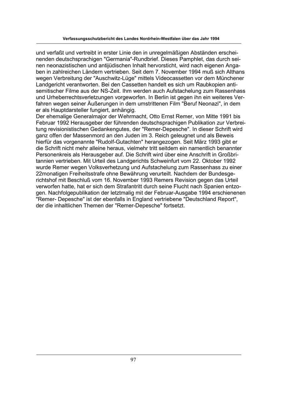 Seite 97 des Verfassungsschutzbericht 1994 Nordrhein-Westfalen