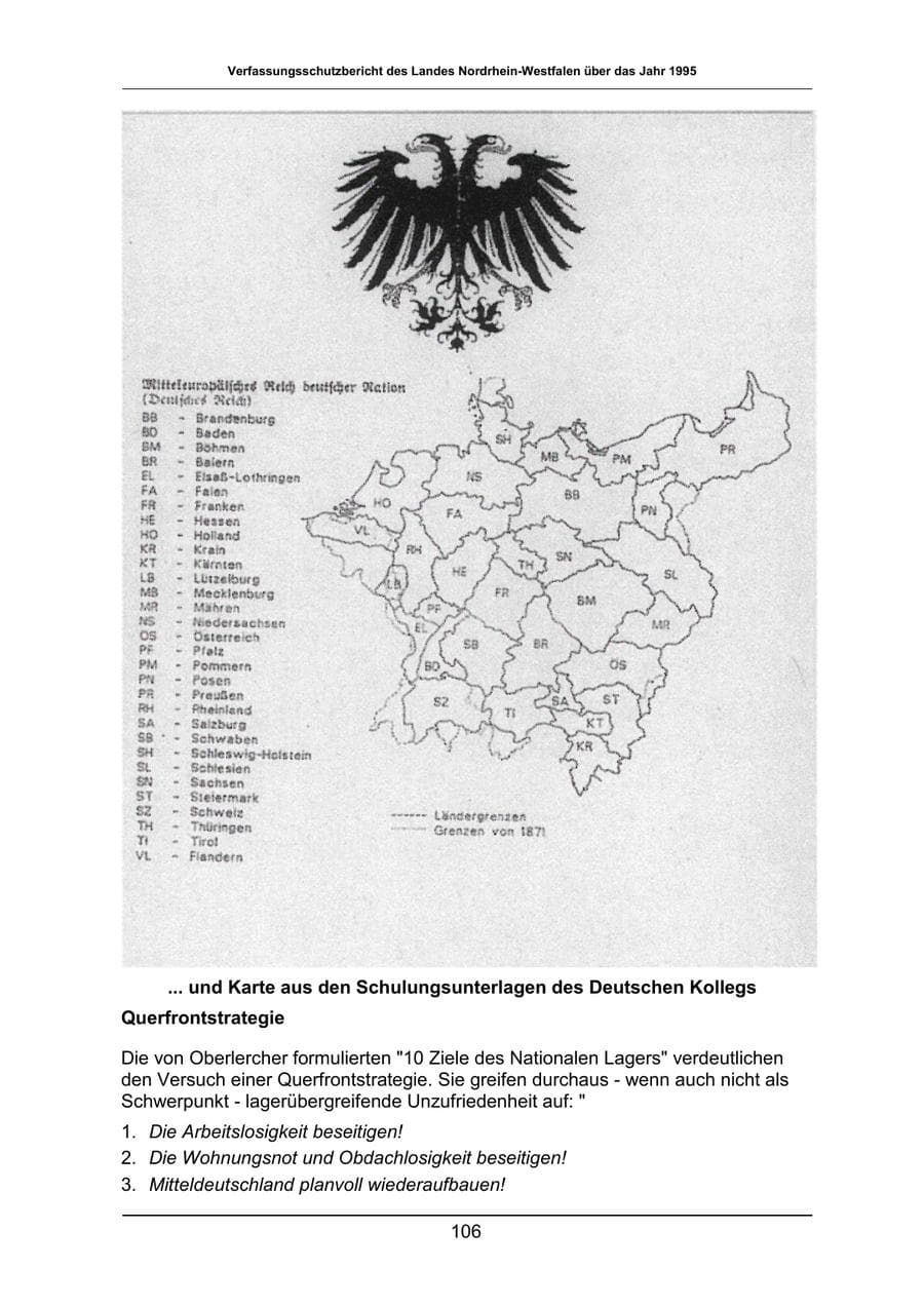 Seite 106 des Verfassungsschutzbericht 1995 Nordrhein-Westfalen