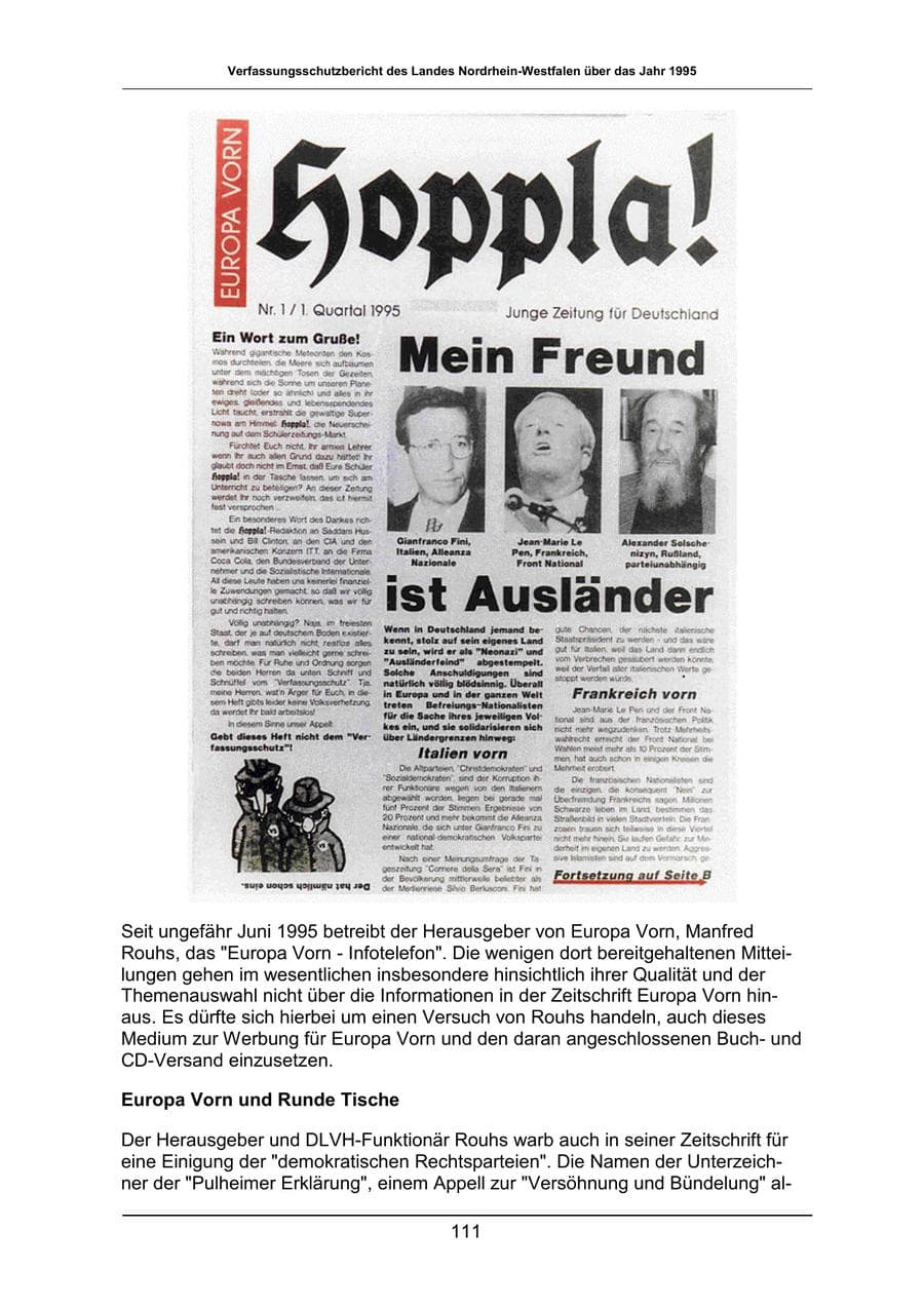 Seite 111 des Verfassungsschutzbericht 1995 Nordrhein-Westfalen