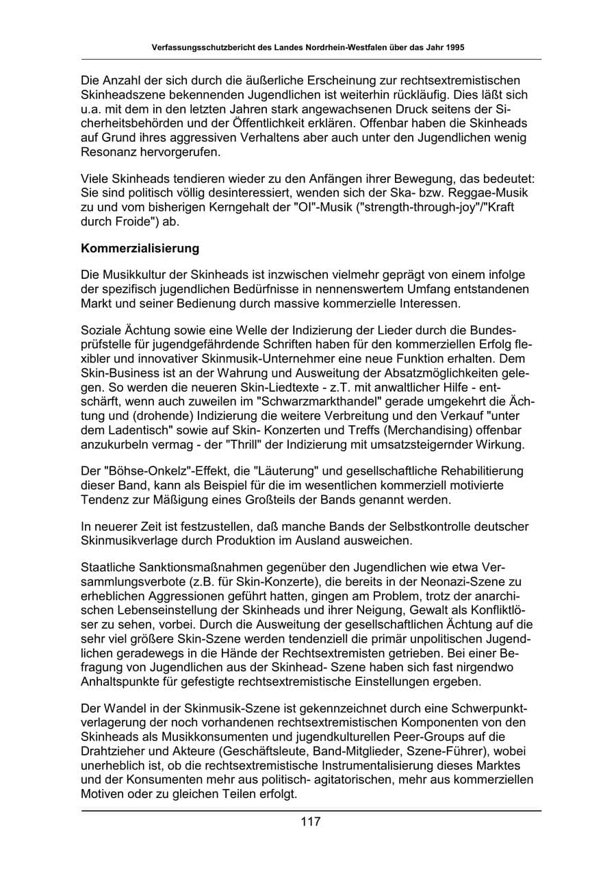 Seite 117 des Verfassungsschutzbericht 1995 Nordrhein-Westfalen