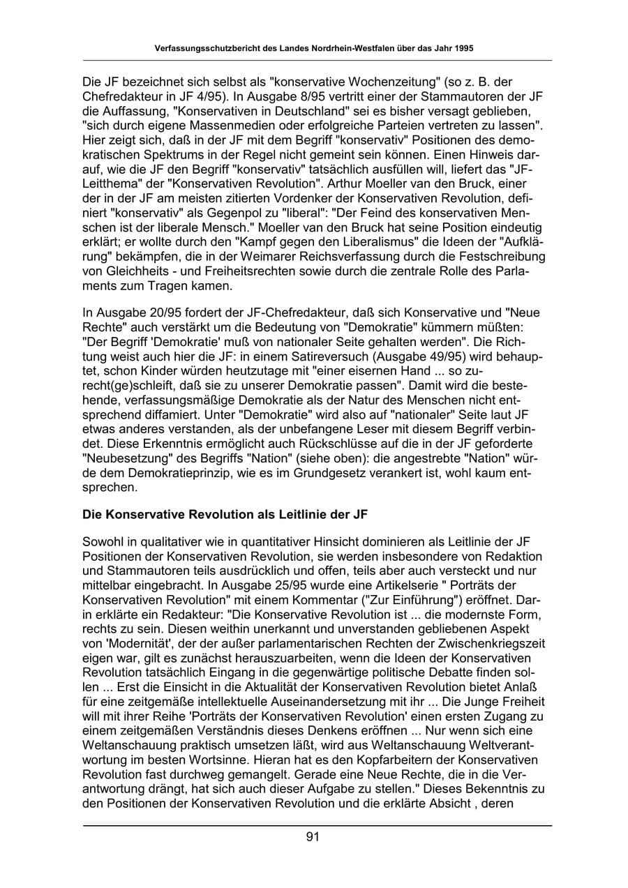 Seite 91 des Verfassungsschutzbericht 1995 Nordrhein-Westfalen