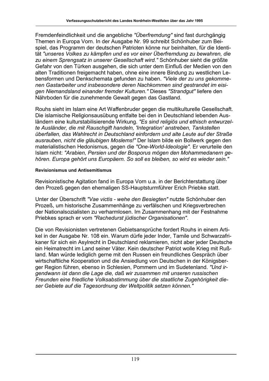 Seite 119 des Verfassungsschutzbericht 1996 Nordrhein-Westfalen