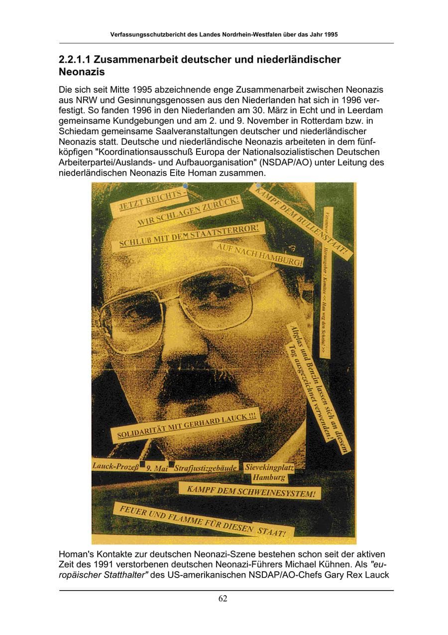 Seite 62 des Verfassungsschutzbericht 1996 Nordrhein-Westfalen