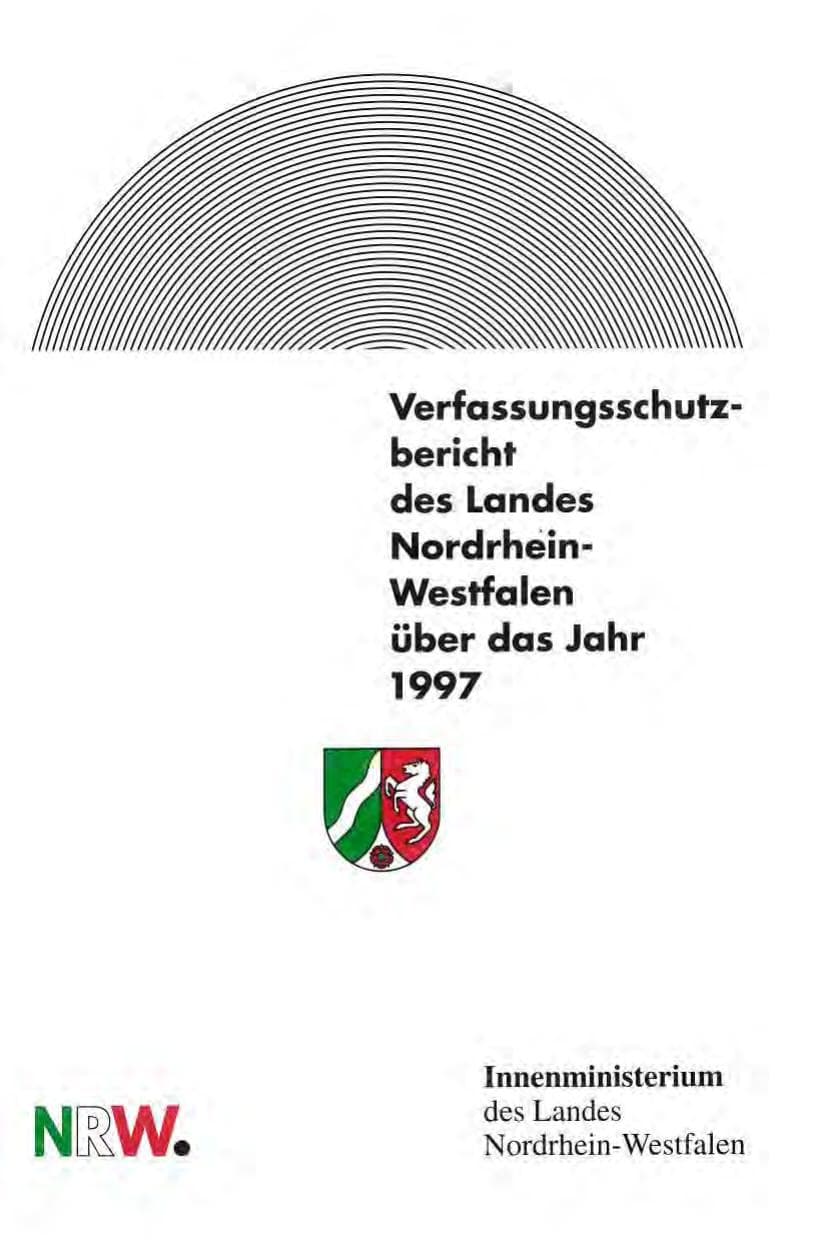 Seite 1 des Verfassungsschutzbericht 1997 Nordrhein-Westfalen