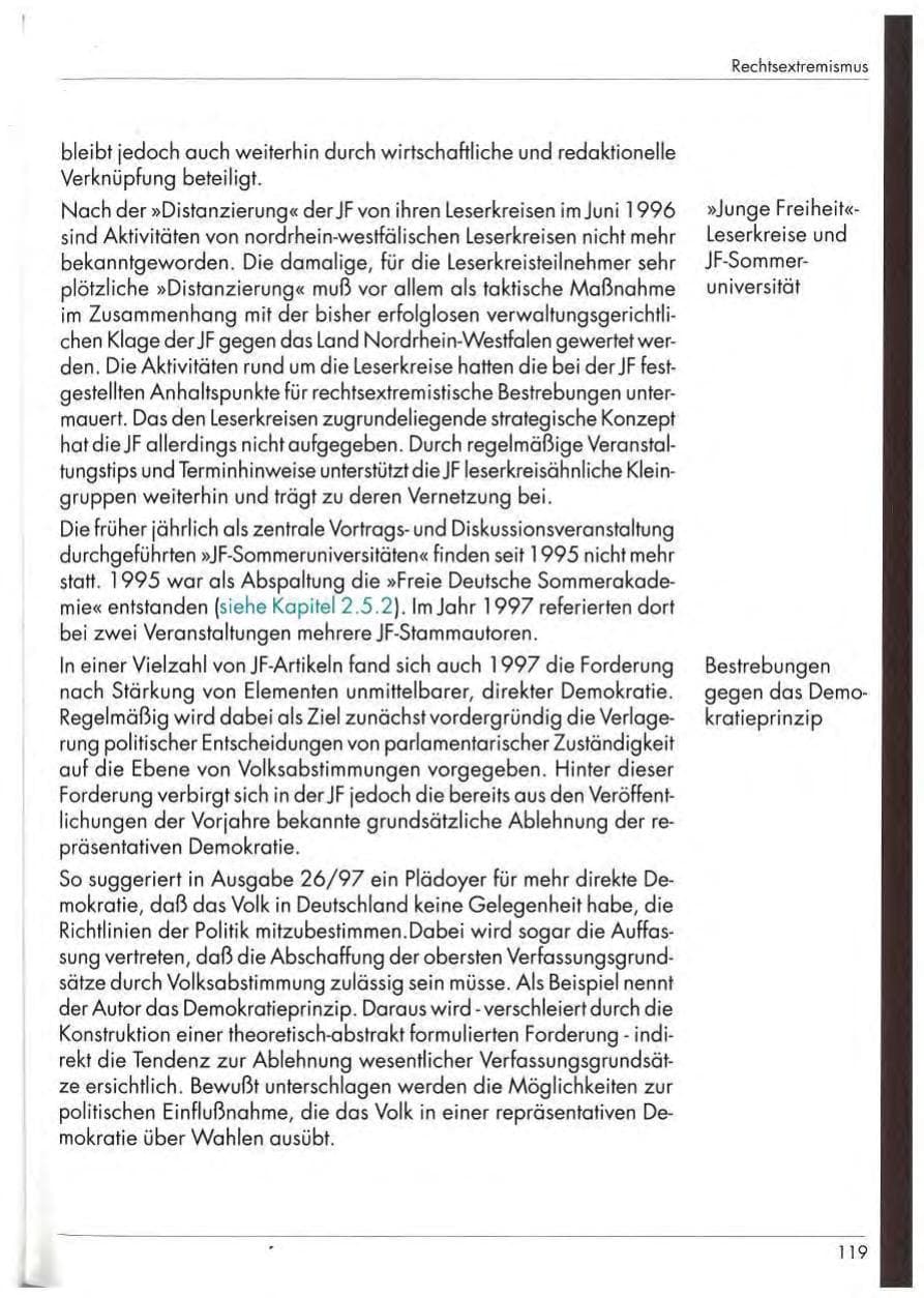 Seite 121 des Verfassungsschutzbericht 1997 Nordrhein-Westfalen
