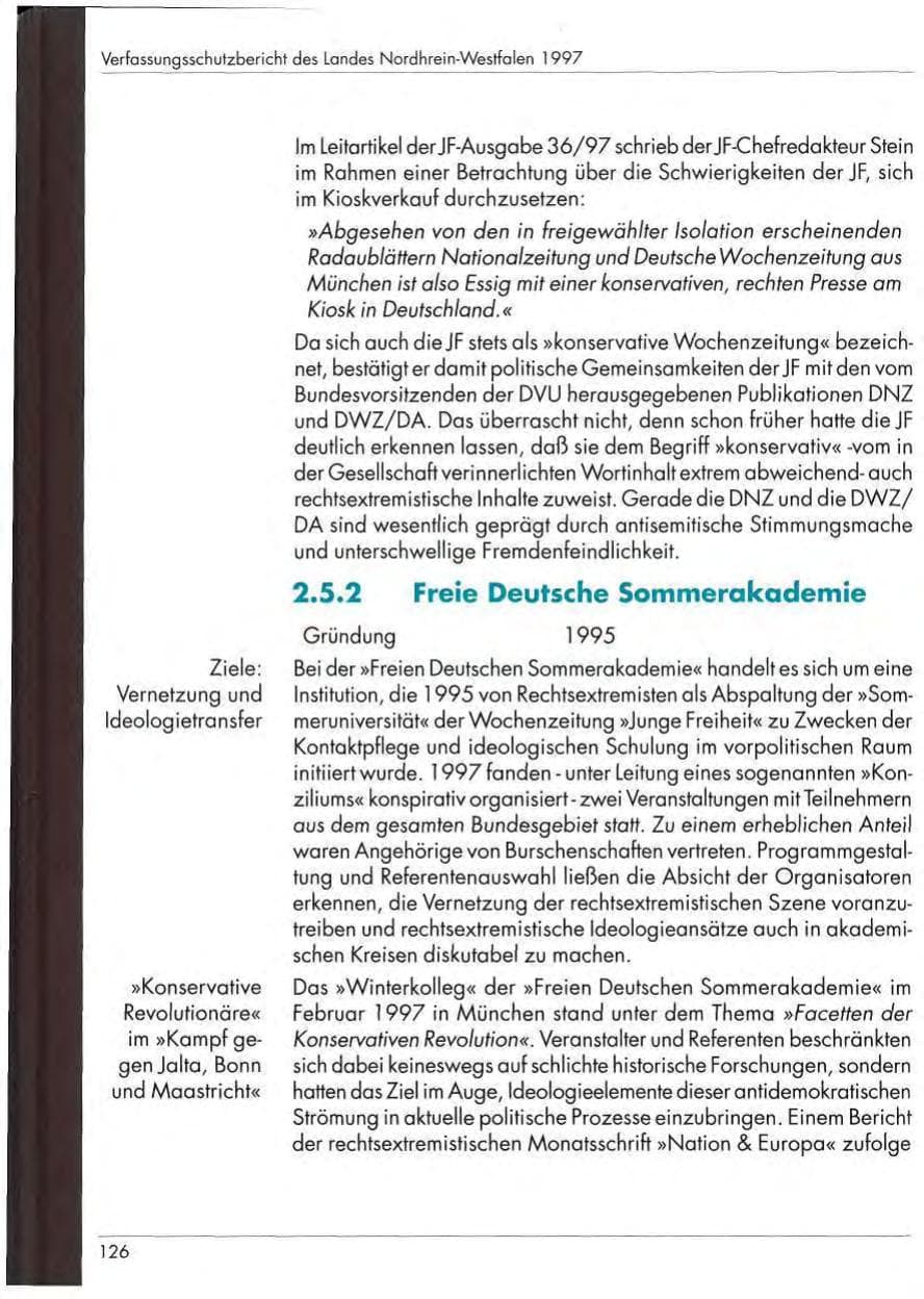 Seite 128 des Verfassungsschutzbericht 1997 Nordrhein-Westfalen