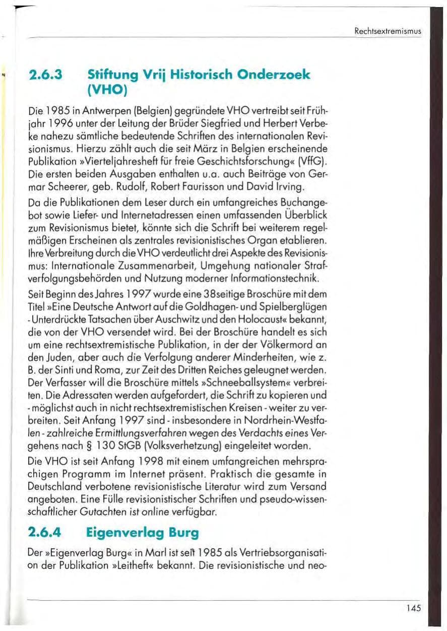 Seite 147 des Verfassungsschutzbericht 1997 Nordrhein-Westfalen