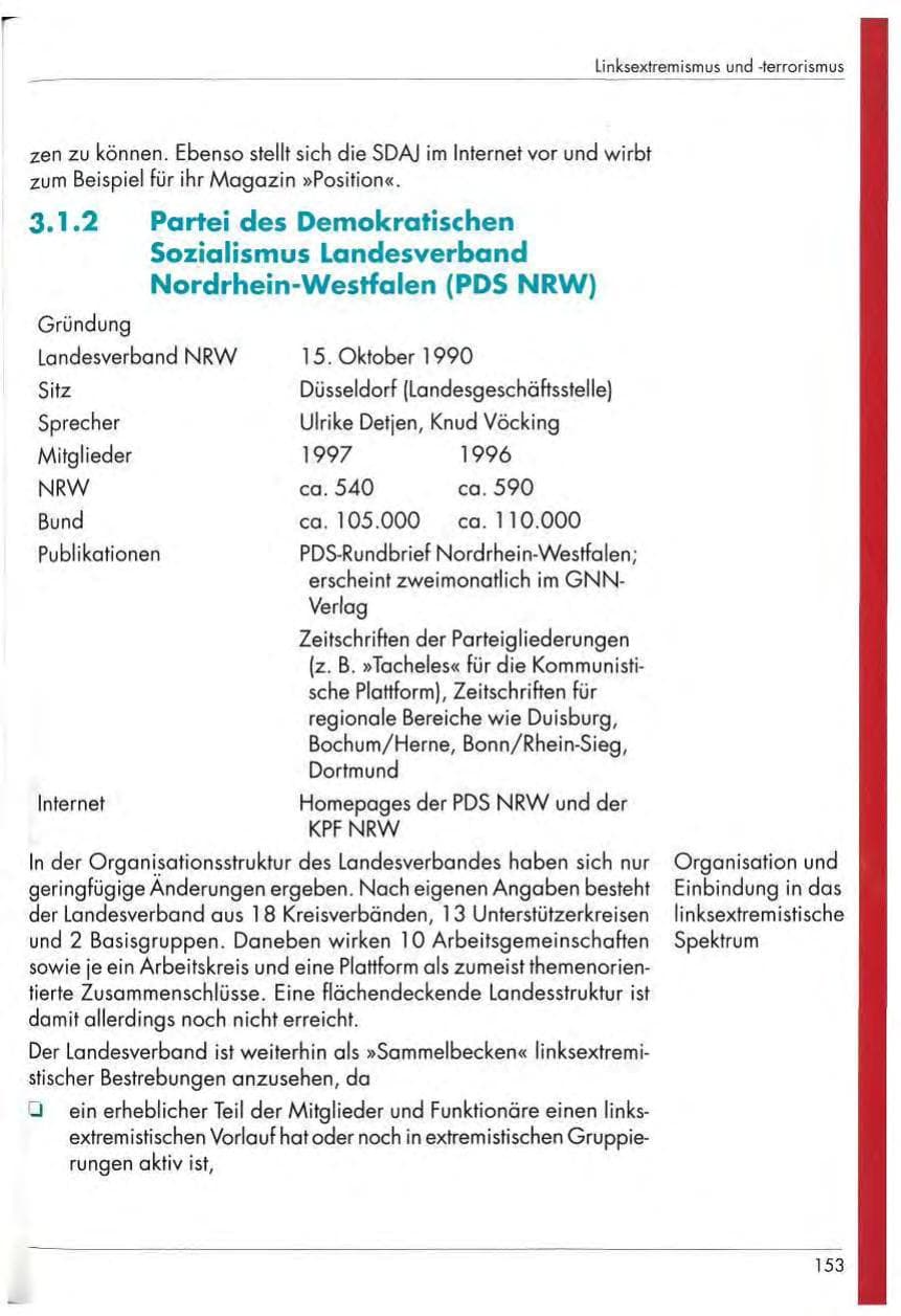 Seite 155 des Verfassungsschutzbericht 1997 Nordrhein-Westfalen