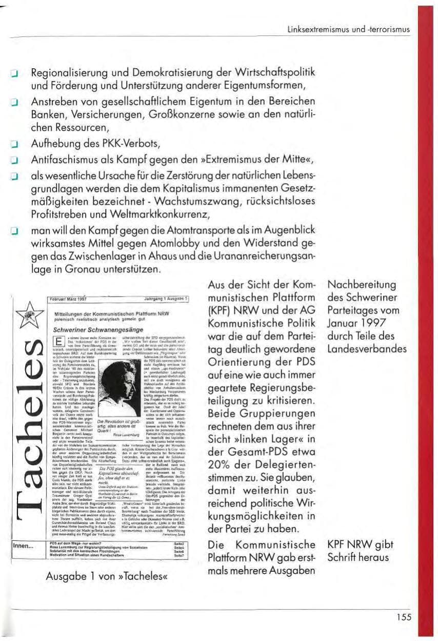Seite 157 des Verfassungsschutzbericht 1997 Nordrhein-Westfalen