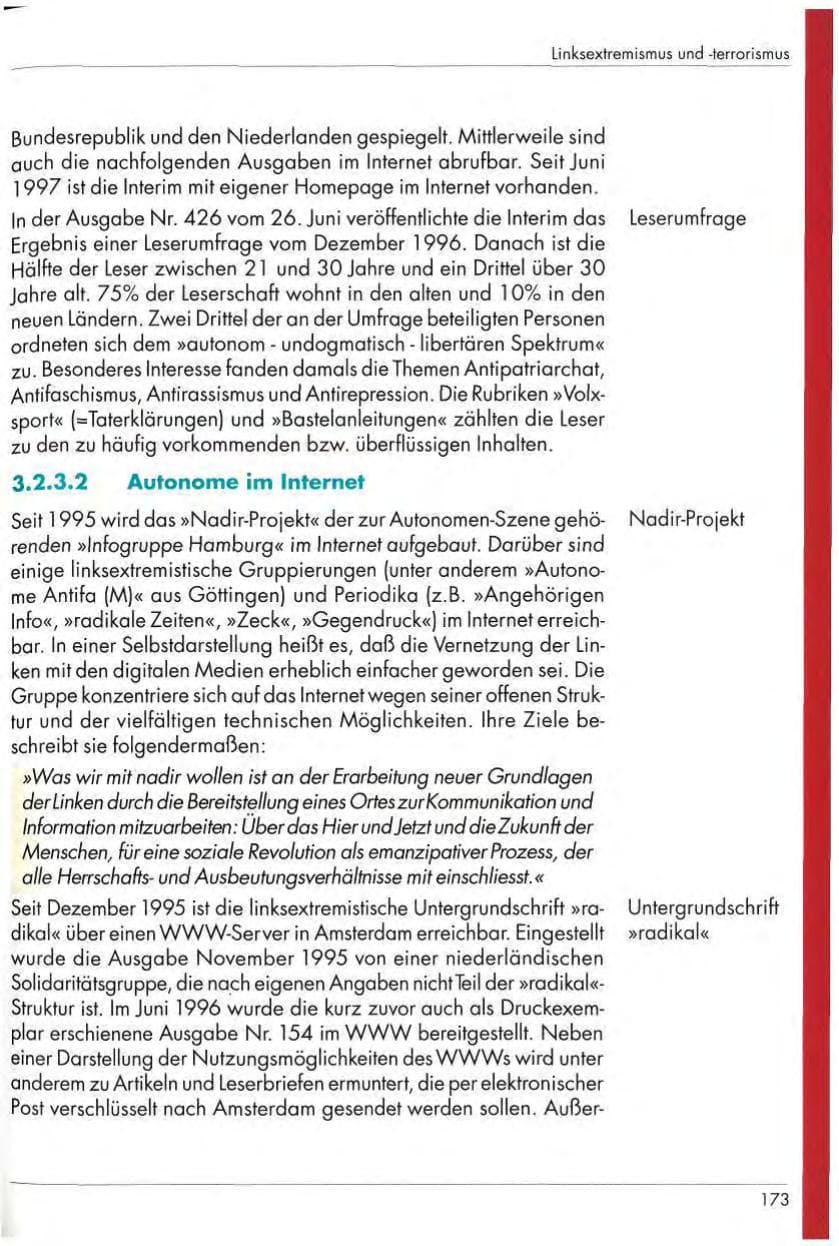 Seite 175 des Verfassungsschutzbericht 1997 Nordrhein-Westfalen