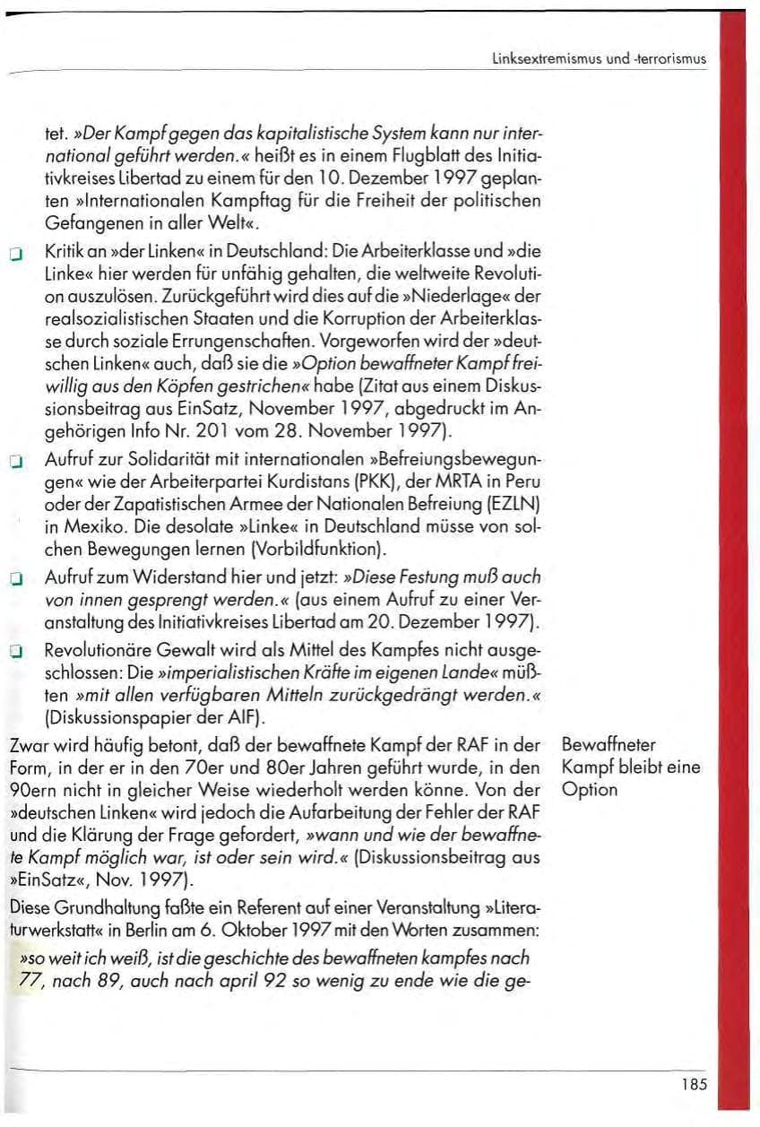 Seite 187 des Verfassungsschutzbericht 1997 Nordrhein-Westfalen