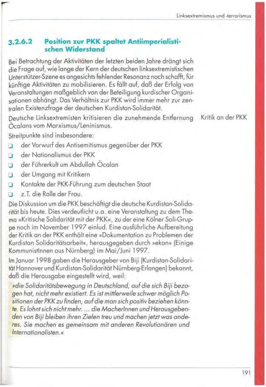 Seite 193 des Verfassungsschutzbericht 1997 Nordrhein-Westfalen