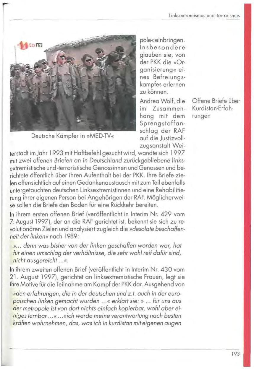 Seite 195 des Verfassungsschutzbericht 1997 Nordrhein-Westfalen
