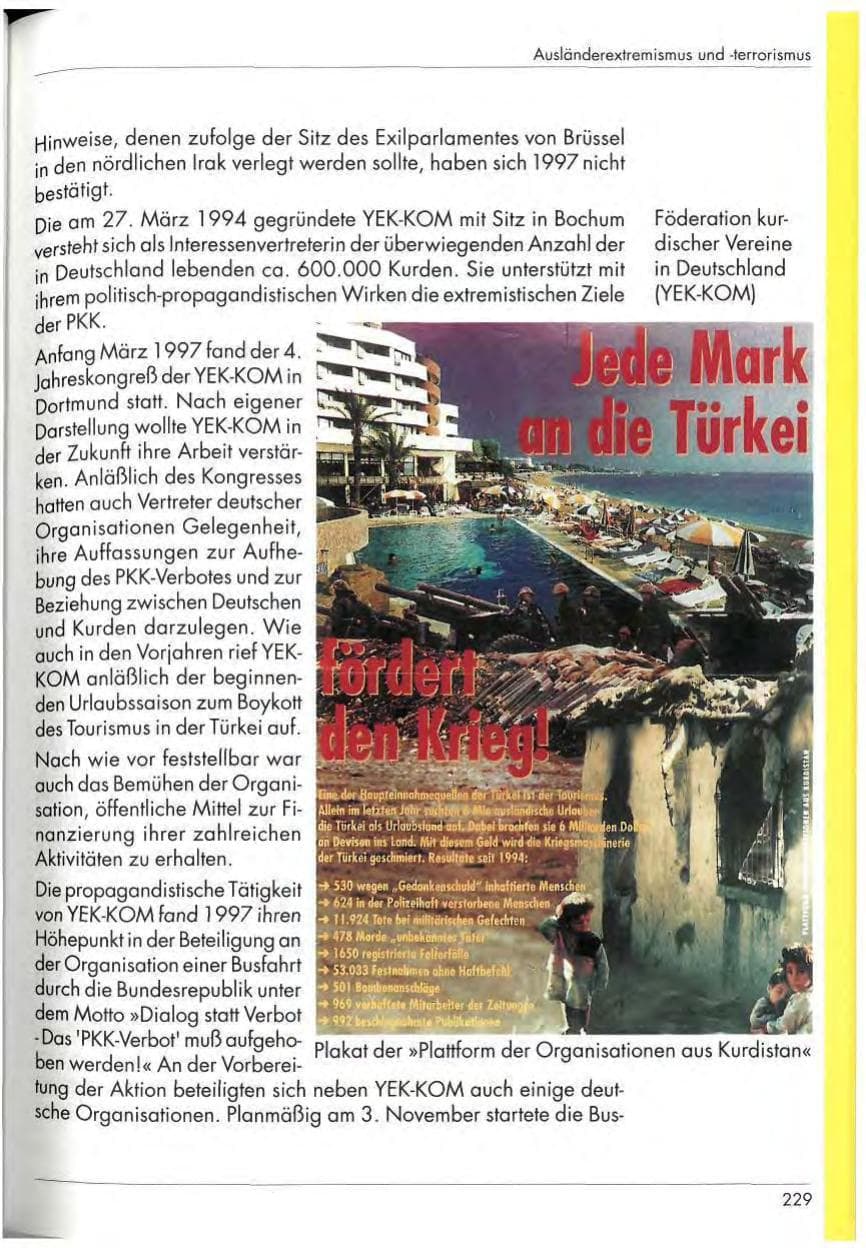 Seite 231 des Verfassungsschutzbericht 1997 Nordrhein-Westfalen