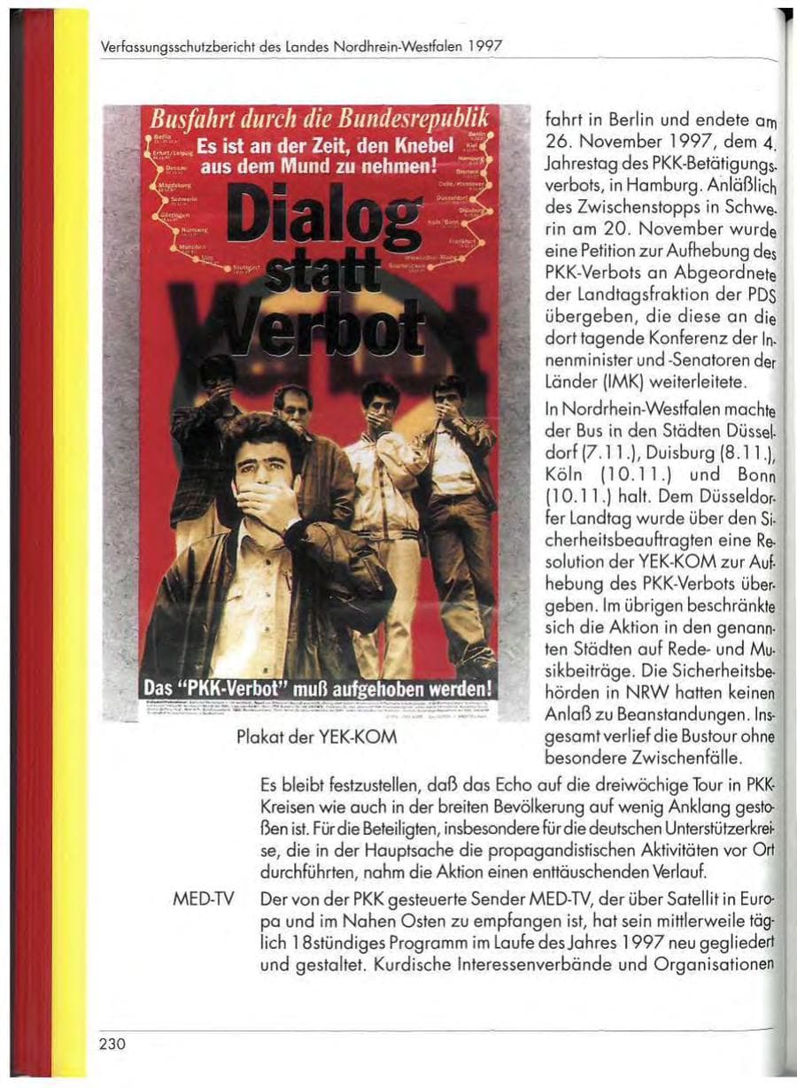 Seite 232 des Verfassungsschutzbericht 1997 Nordrhein-Westfalen