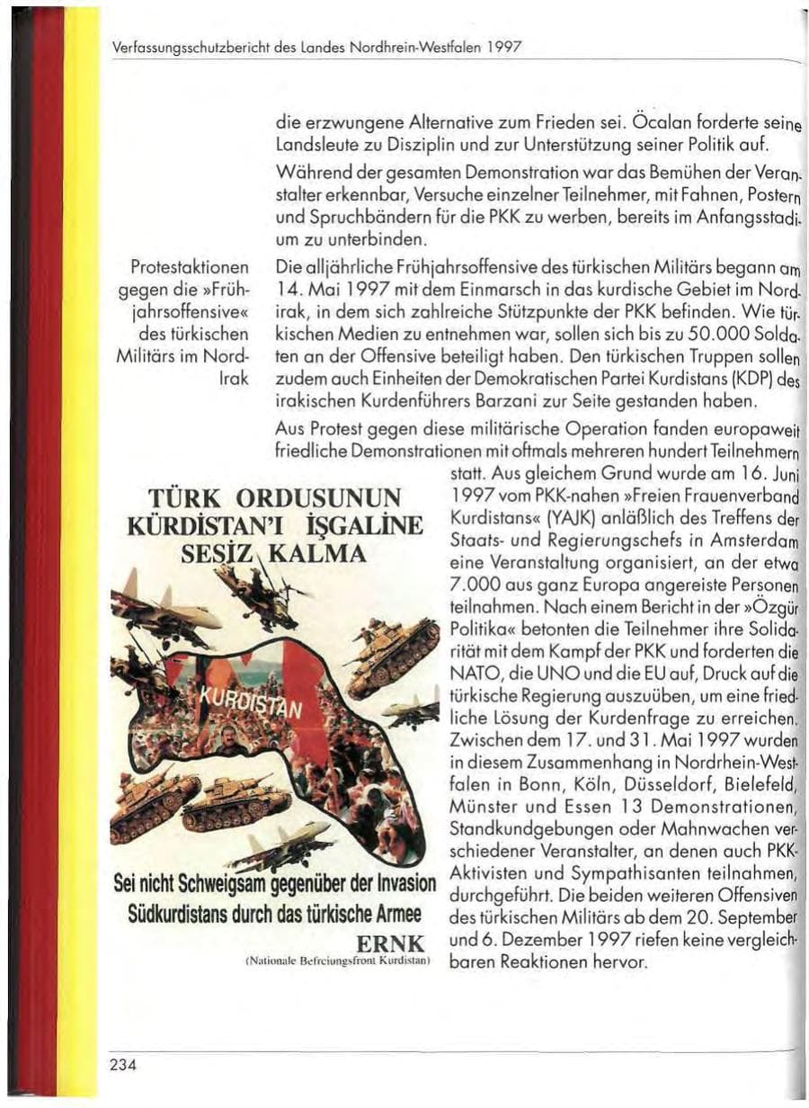Seite 236 des Verfassungsschutzbericht 1997 Nordrhein-Westfalen