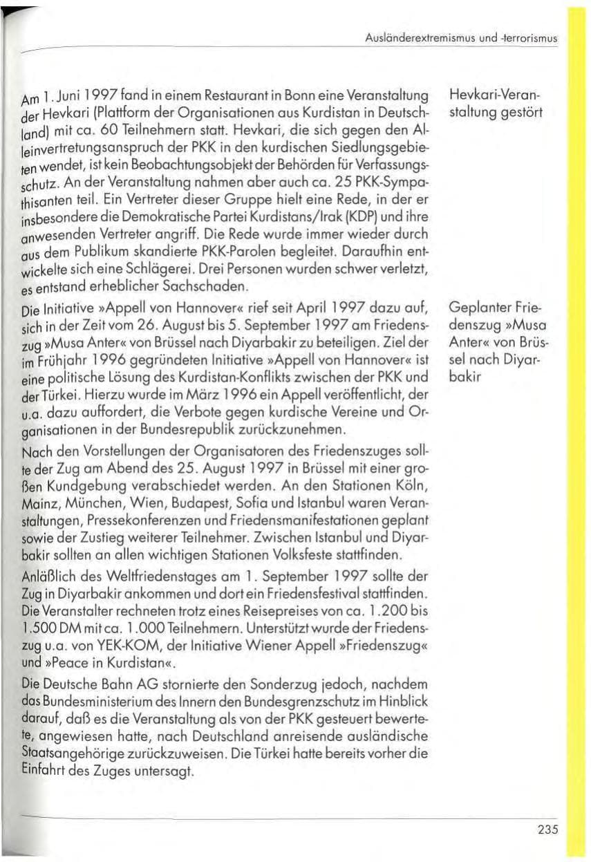 Seite 237 des Verfassungsschutzbericht 1997 Nordrhein-Westfalen