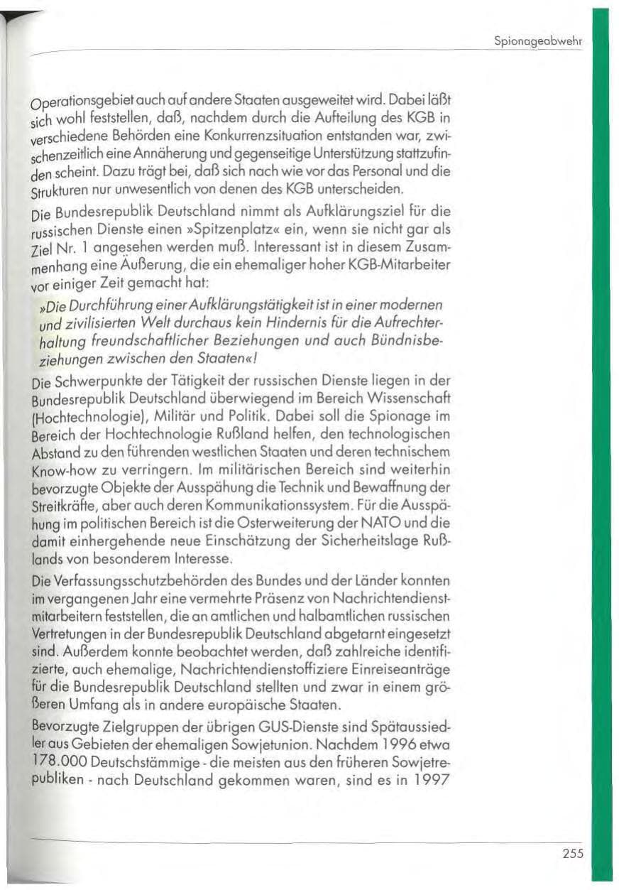 Seite 257 des Verfassungsschutzbericht 1997 Nordrhein-Westfalen