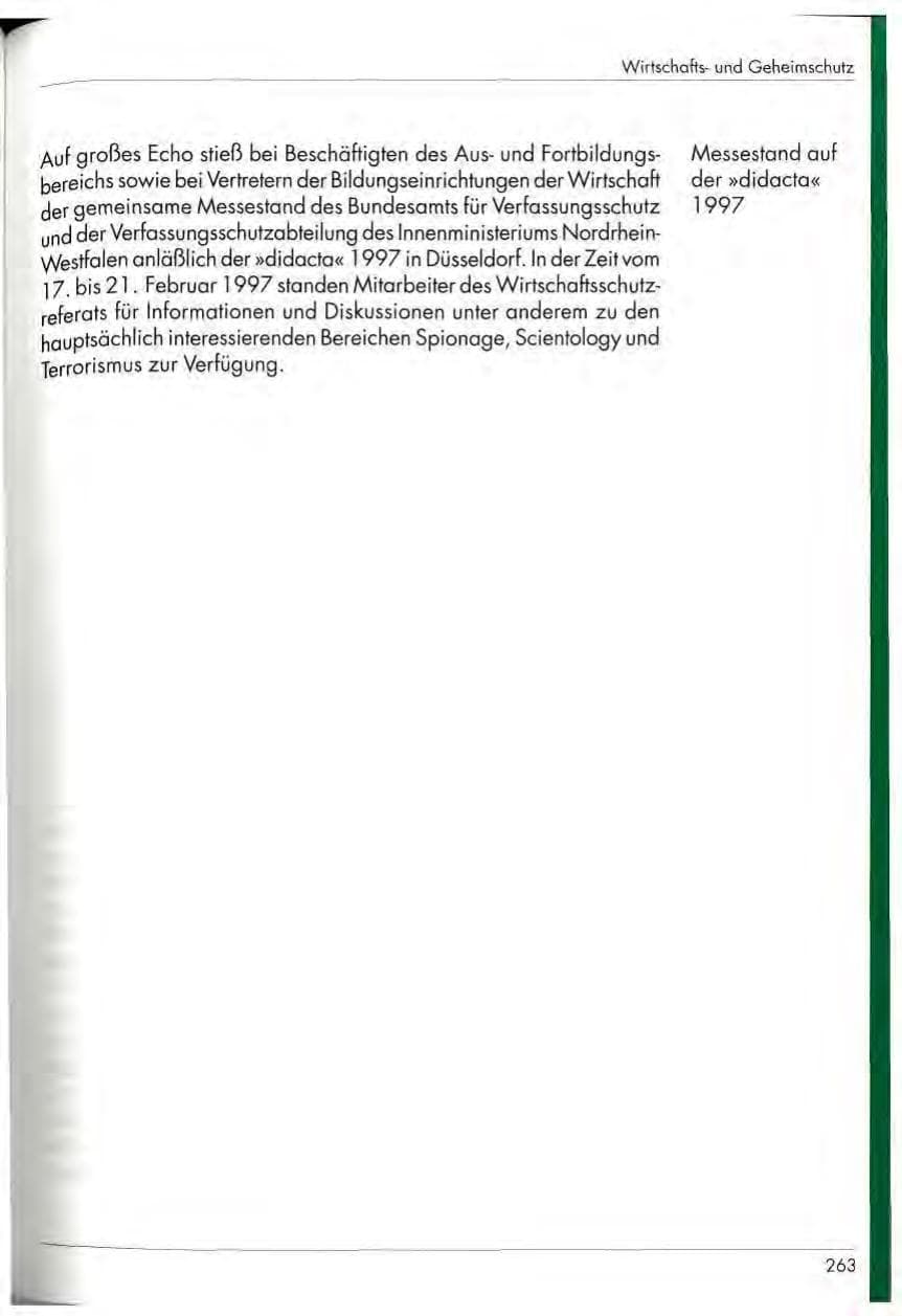 Seite 265 des Verfassungsschutzbericht 1997 Nordrhein-Westfalen