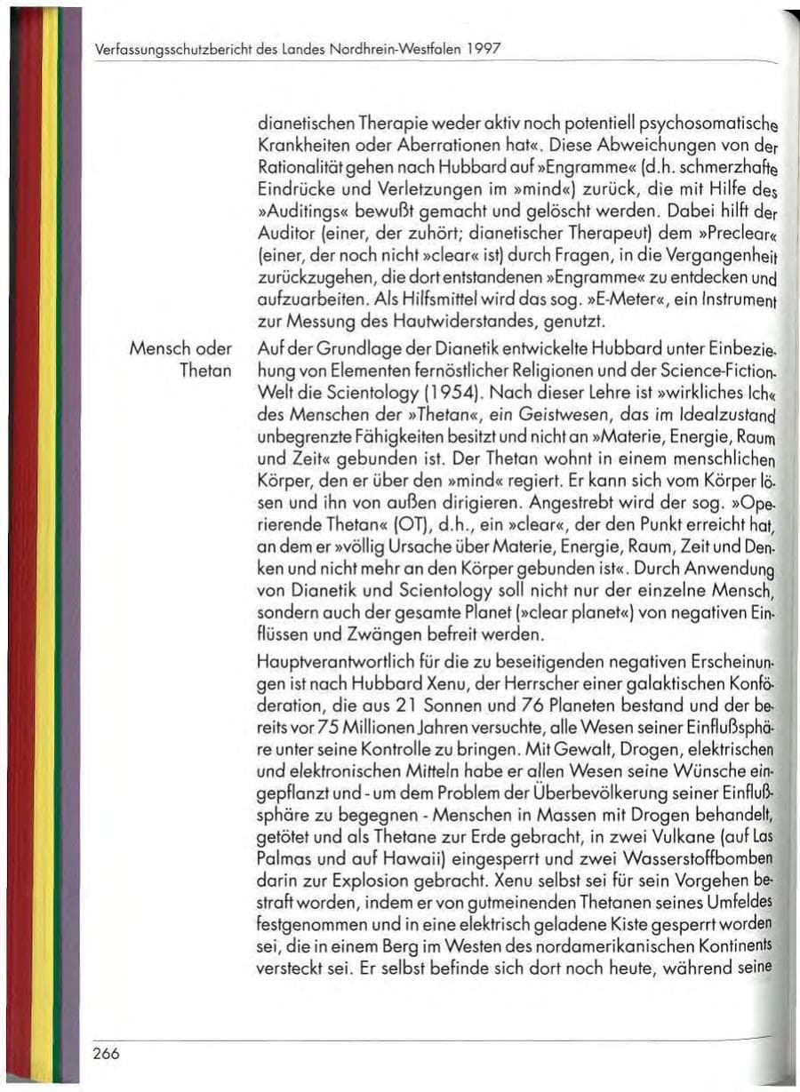 Seite 268 des Verfassungsschutzbericht 1997 Nordrhein-Westfalen