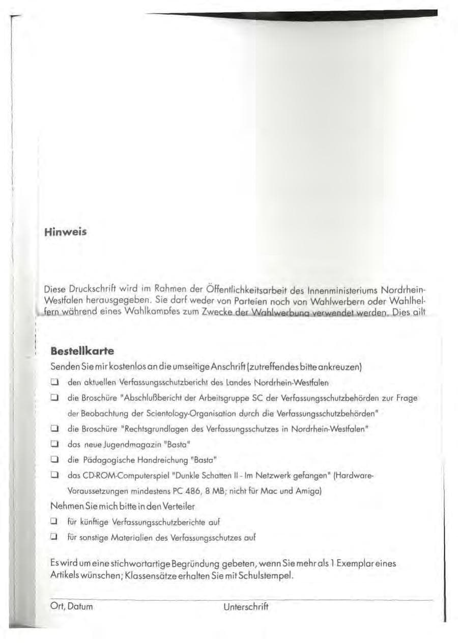 Seite 303 des Verfassungsschutzbericht 1997 Nordrhein-Westfalen