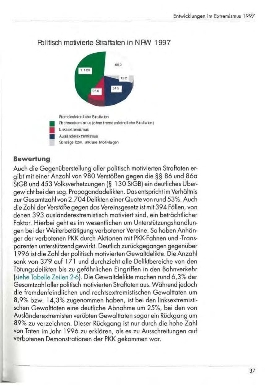 Seite 39 des Verfassungsschutzbericht 1997 Nordrhein-Westfalen