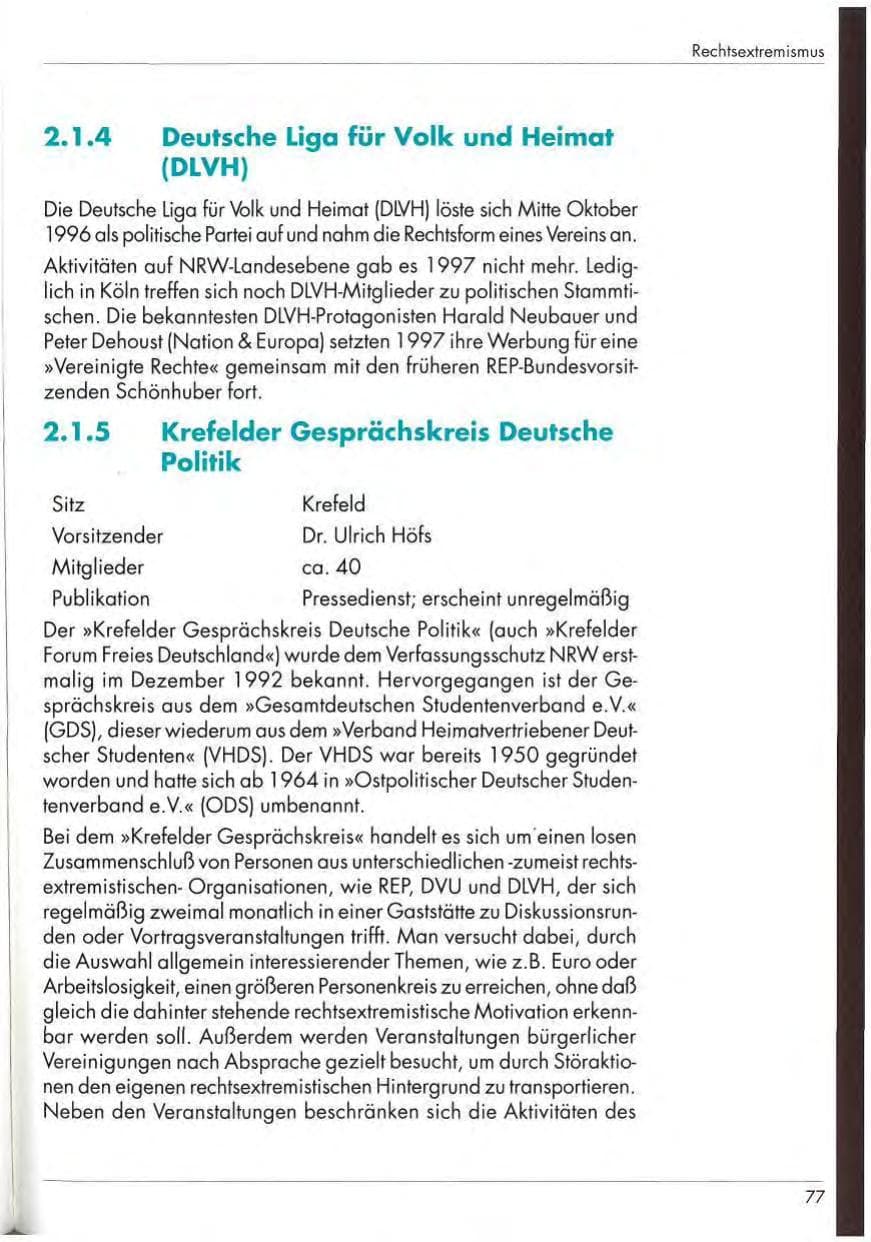 Seite 79 des Verfassungsschutzbericht 1997 Nordrhein-Westfalen