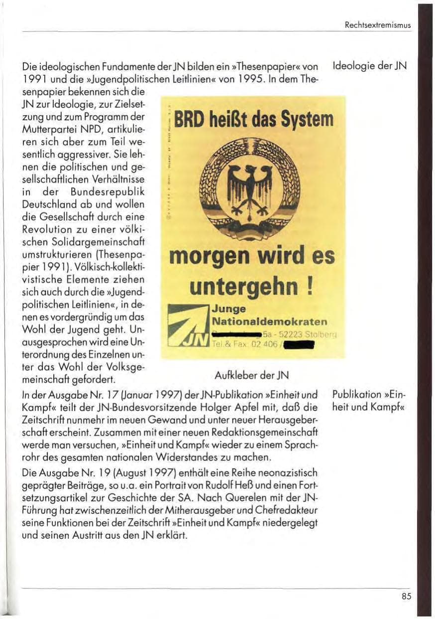 Seite 87 des Verfassungsschutzbericht 1997 Nordrhein-Westfalen