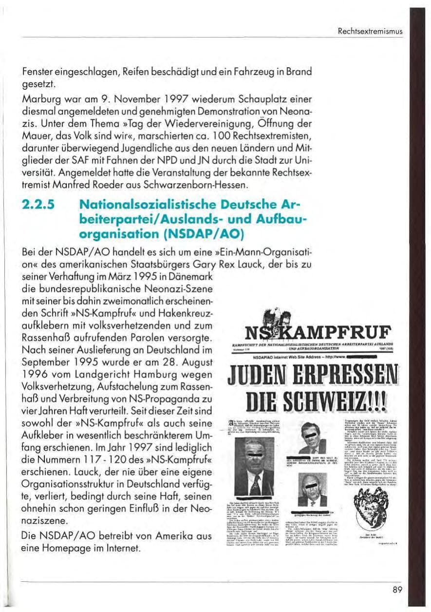 Seite 91 des Verfassungsschutzbericht 1997 Nordrhein-Westfalen