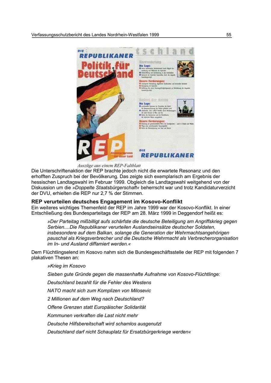 Seite 55 des Verfassungsschutzbericht 1999 Nordrhein-Westfalen