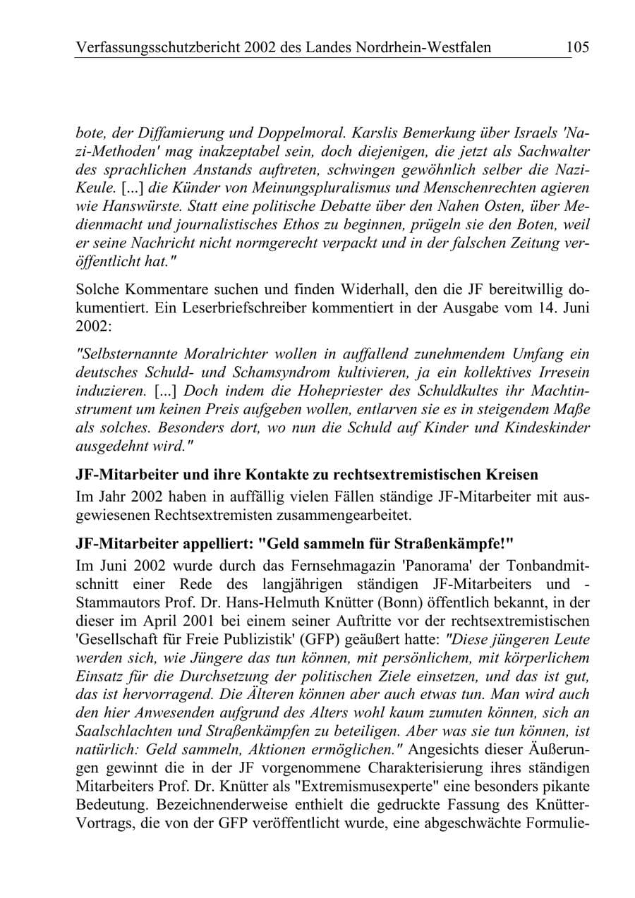 Seite 104 des Verfassungsschutzbericht 2002 Nordrhein-Westfalen