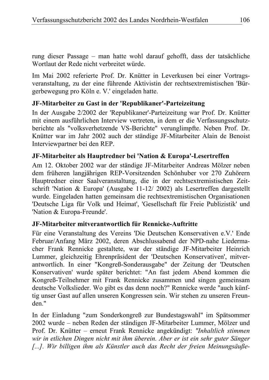 Seite 105 des Verfassungsschutzbericht 2002 Nordrhein-Westfalen