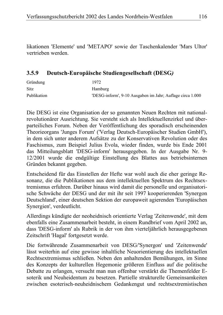 Seite 115 des Verfassungsschutzbericht 2002 Nordrhein-Westfalen