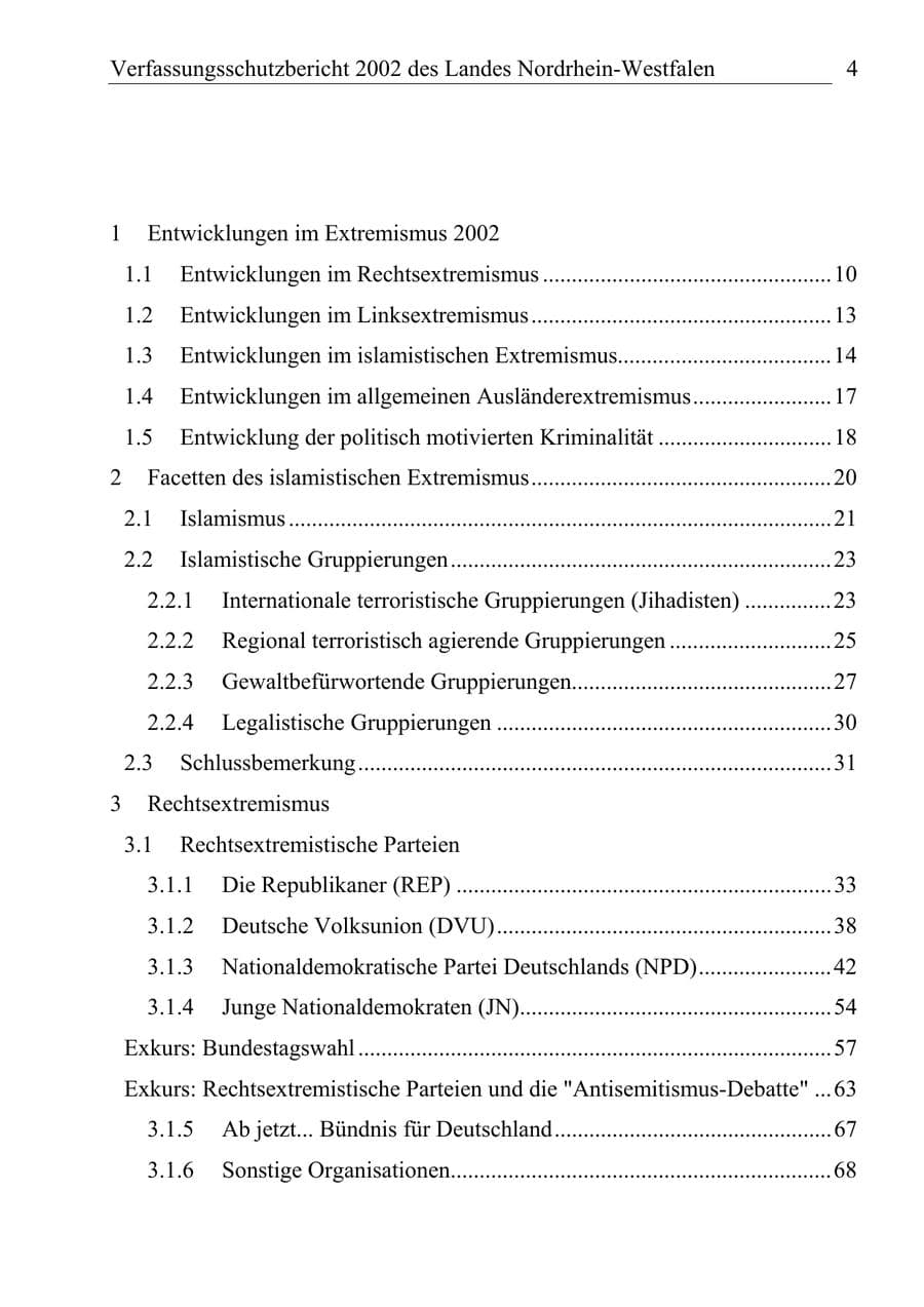 Seite 3 des Verfassungsschutzbericht 2002 Nordrhein-Westfalen