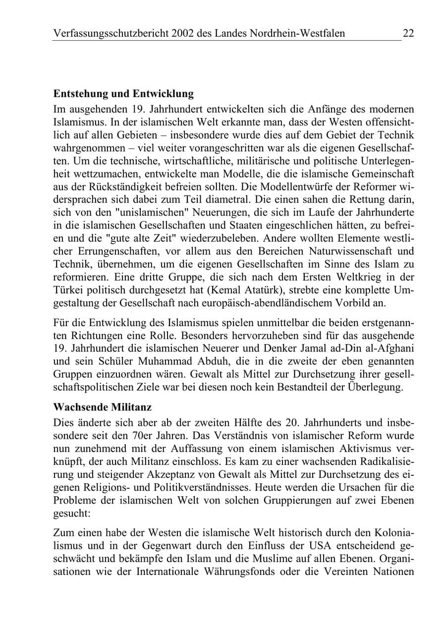 Seite 21 des Verfassungsschutzbericht 2002 Nordrhein-Westfalen