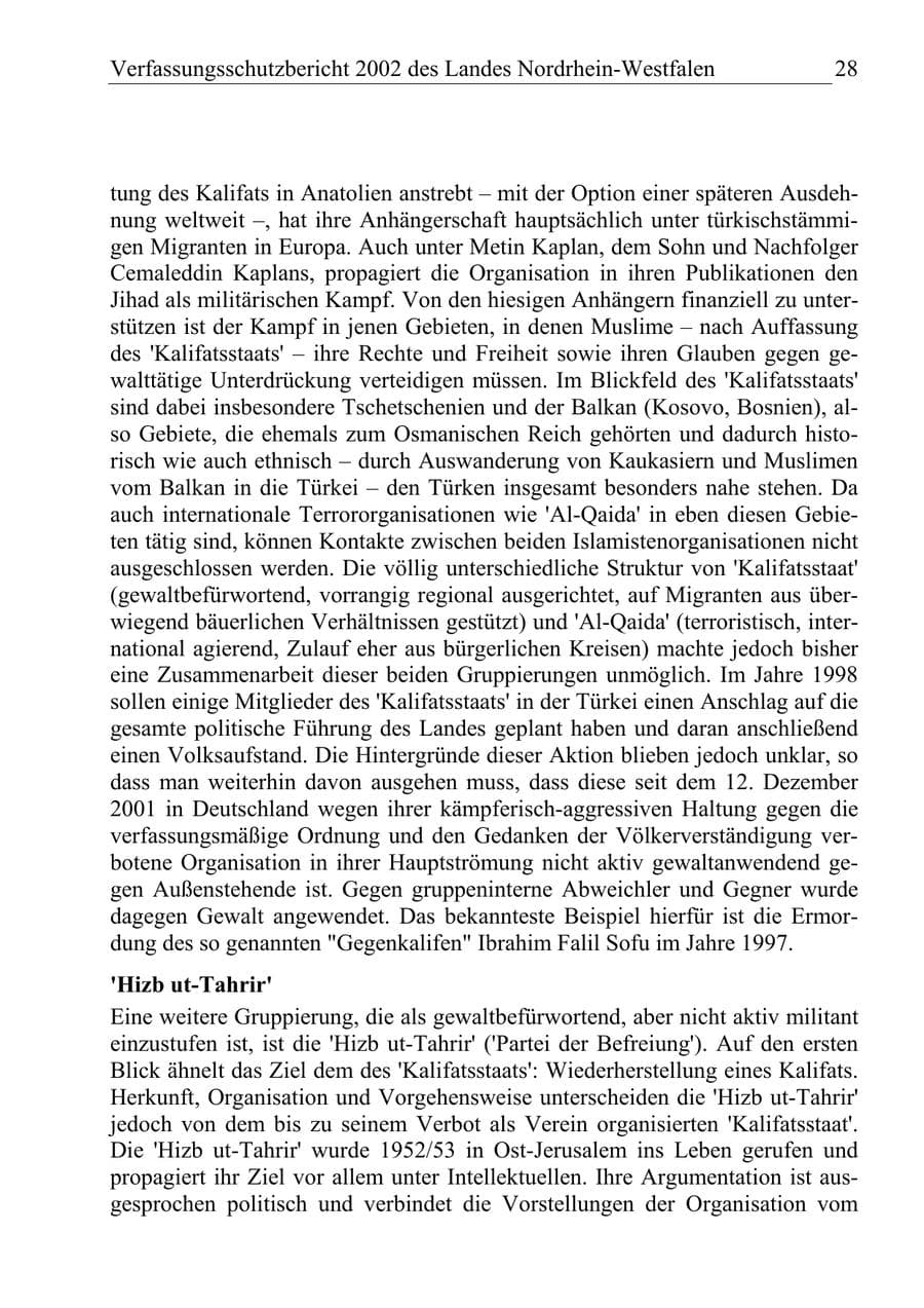 Seite 27 des Verfassungsschutzbericht 2002 Nordrhein-Westfalen