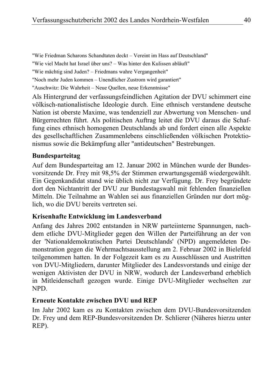 Seite 39 des Verfassungsschutzbericht 2002 Nordrhein-Westfalen